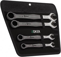 Wera - 4 Piece, 10mm to 19mm, 12 Point Combination Wrench Set - Metric Measurement Standard, Satin Finish, Comes in Cordura Nylon Roll - Industrial Tool & Supply