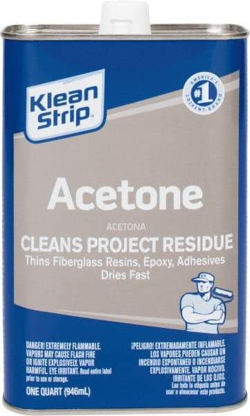 Klean-Strip - 1 Qt Acetone - Comes in Metal Can - Industrial Tool & Supply