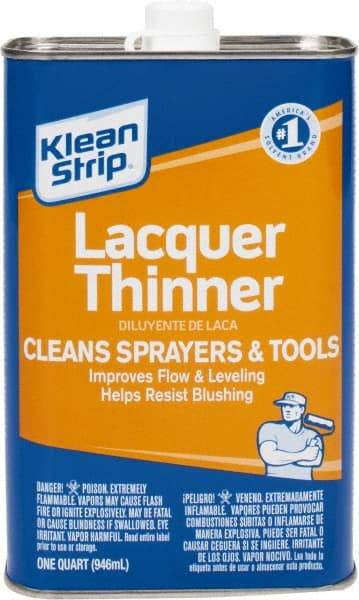 Klean-Strip - 1 Qt Lacquer Thinner - 590 gL VOC Content, Comes in Metal Can - Industrial Tool & Supply