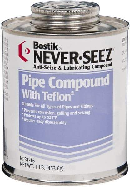 Bostik - 1 Lb Can High Temperature Anti-Seize Lubricant - With PTFE, -297 to 1,800°F, Off-White, Water Resistant - Industrial Tool & Supply