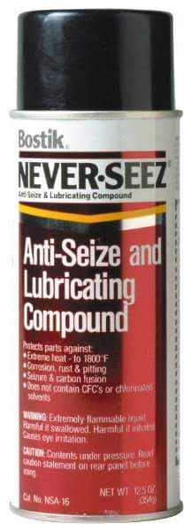 Bostik - 16 oz Aerosol Extreme Pressure Anti-Seize Lubricant - Copper, -297 to 1,800°F, Silver Gray, Water Resistant - Industrial Tool & Supply