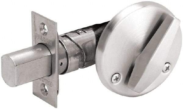 Falcon - 1-3/8 to 1-3/4" Door Thickness, Satin Chrome Finish, Keyless / Outside Rose Deadbolt - Industrial Tool & Supply