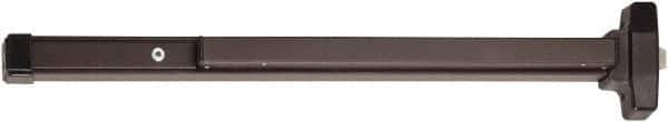Falcon - 29-1/4 to 36" Wide Door Range, Duranodic Bronze Finish Medium Duty Rim Push Bar - 2-1/2 Projection - Industrial Tool & Supply