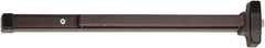 Falcon - 29-1/4 to 36" Wide Door Range, Duranodic Bronze Finish Medium Duty Rim Push Bar - 2-1/2 Projection - Industrial Tool & Supply