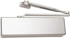 Falcon - 54" Door Width, 13-5/8" Closer Body Length, Heavy-Duty Door Closer to Full Cover to Hold Open Manual Damper - Aluminum Finish - Industrial Tool & Supply