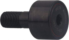 Accurate Bushing - 1-1/4" Roller Diam x 3/4" Width, 1/2" Stud Diam x 1-1/4" Length, Crowned Sealed Stud Cam Follower with Hex - Carbon Steel, 5/8" Thread Length, 1/2-20 Thread, 2" OAL, 4,470 Lb Dynamic Cap, 4,300 Lb Static Cap - Industrial Tool & Supply