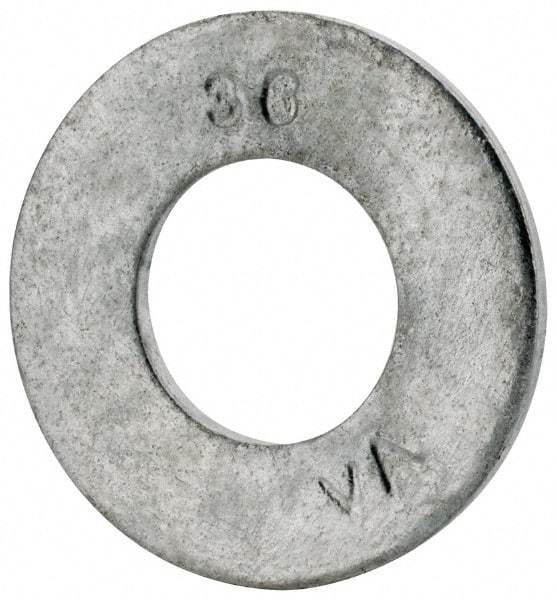 Value Collection - 3/8" Screw, Grade SAE 1035-1050 Steel Standard Flat Washer - 0.401" ID x 13/16" OD, 0.08" Thick, Galvanized Finish - Industrial Tool & Supply
