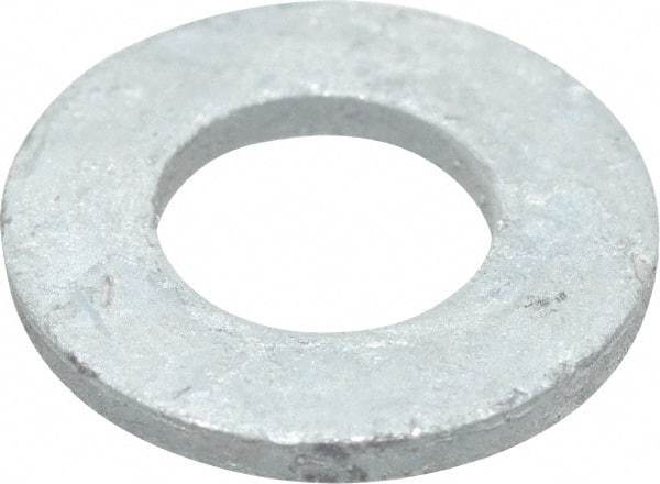Value Collection - 1/2" Screw, Grade SAE 1035-1050 Steel Standard Flat Washer - 17/32" ID x 1-1/16" OD, 0.177" Thick, Galvanized Finish - Industrial Tool & Supply