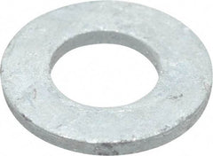 Value Collection - 1/2" Screw, Grade SAE 1035-1050 Steel Standard Flat Washer - 17/32" ID x 1-1/16" OD, 0.177" Thick, Galvanized Finish - Industrial Tool & Supply