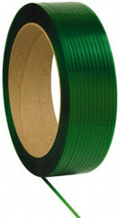 Made in USA - 3,250' Long x 1/2" Wide, Oscillated Coil Polyester Hand Strapping - 820 Lb Capacity, 0.028" Thick - Industrial Tool & Supply