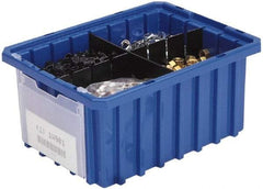 Akro-Mils - 0.96 Cu Ft, 40 Lb Load Capacity Gray Polyethylene Dividable Container - Stacking, 22.4" Long x 17.4" Wide x 6" High - Industrial Tool & Supply