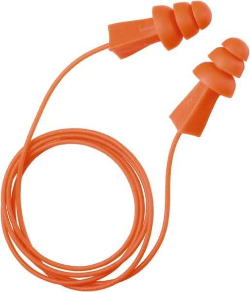 Tasco - Reusable, Corded, 27 dB, Flange Earplugs - Orange - Industrial Tool & Supply