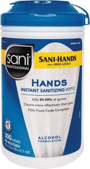 Nice Pak - Pre-Moistened Hand Cleaning Wipes - Canister, 5" x 7-1/2" Sheet Size, White - Industrial Tool & Supply