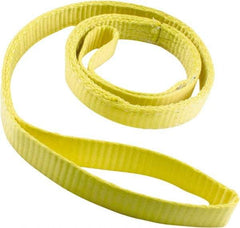 Erickson Manufacturing - 4' Long x 1" Wide, 2,400 Lb Vertical Capacity, 2 Ply, Polyester Web Sling - 1,920 Lb Choker Capacity, Yellow - Industrial Tool & Supply