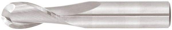 Niagara Cutter - 5/16" Diam, 1-5/8" LOC, 2 Flute Solid Carbide Ball End Mill - TiAlN Finish, Single End, 4" OAL, 5/16" Shank Diam, Spiral Flute - Industrial Tool & Supply