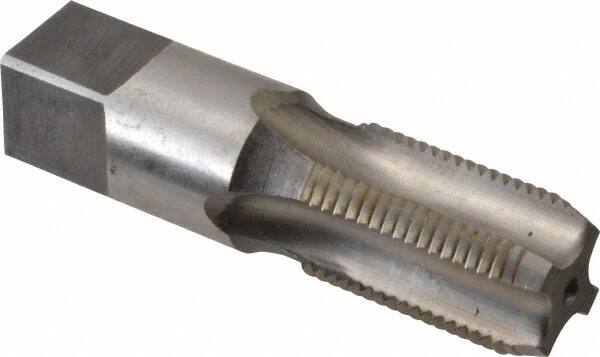 Reiff & Nestor - 3/8-18 NPS Thread, 4 Flute Standard Pipe Tap - 2-9/16" OAL, 1-1/16" Thread Length, 0.7" Shank Diam, Bright Finish, High Speed Steel - Exact Industrial Supply