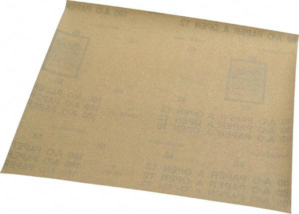 Norton - 180 Grit, Aluminum Oxide Sanding Sheet - 11" Long x 9" Wide, Very Fine Grade, A Weighted Paper Backing - Industrial Tool & Supply