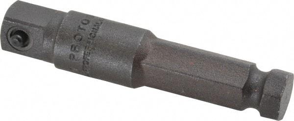 Proto - 3/8" Square Size Hex to Square Adapter - 7/16" Hex Drive, 2-3/4" OAL - Industrial Tool & Supply