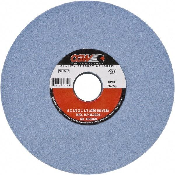 Camel Grinding Wheels - 12" Diam x 3" Hole x 1" Thick, I Hardness, 60 Grit Surface Grinding Wheel - Aluminum Oxide, Type 1, Medium Grade, Vitrified Bond, No Recess - Industrial Tool & Supply