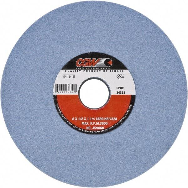 Camel Grinding Wheels - 12" Diam x 3" Hole x 3/4" Thick, H Hardness, 46 Grit Surface Grinding Wheel - Aluminum Oxide, Type 1, Medium Grade, Vitrified Bond, No Recess - Industrial Tool & Supply