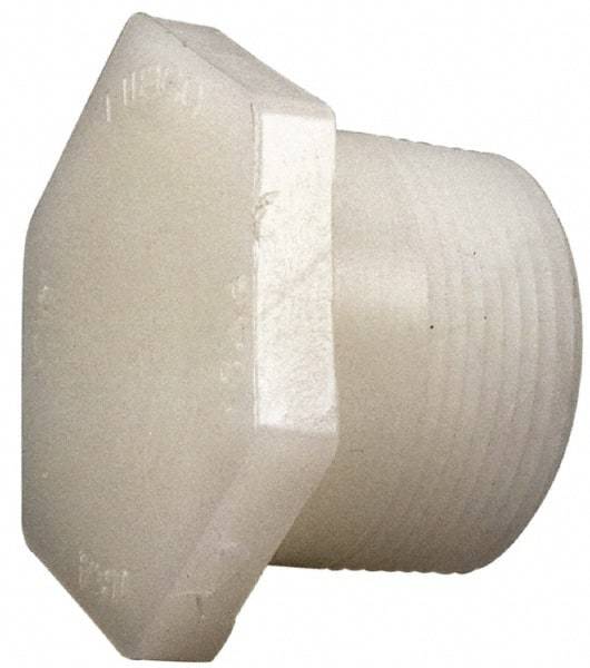 NIBCO - 1" PVDF Plastic Pipe Threaded Plug - Schedule 80, MIPT End Connections - Industrial Tool & Supply