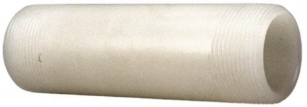 NIBCO - 1/2" Pipe, PVDF Threaded Plastic Pipe Nipple - Schedule 80, Natural - Industrial Tool & Supply