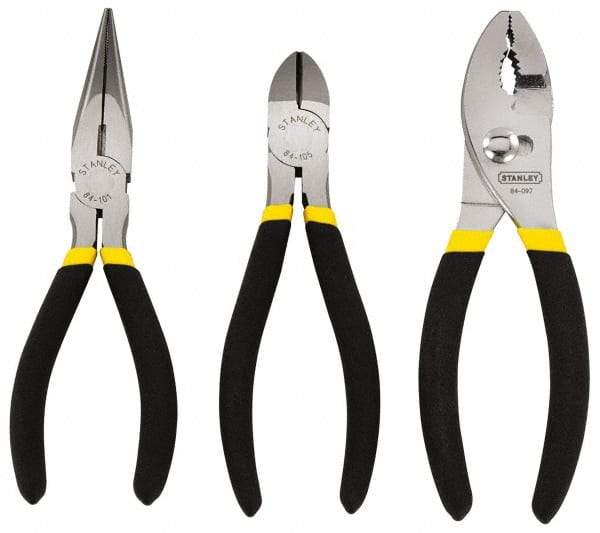 Stanley - 3 Piece Plier Set - Comes in Display Card - Industrial Tool & Supply