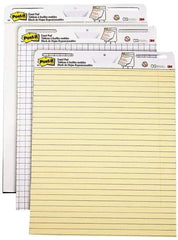 3M - Yellow Faint Ruled, 25 x 30 Inch Sheets, 30 per Pad, 2 per Carton, Easel Pad - For Use with Easel Pad Holders - Industrial Tool & Supply