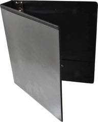 UNIVERSAL - 1-1/2" Sheet Capacity, 8-1/2 x 11", Deluxe Round Ring View Binder - Suede Grain Vinyl, Black - Industrial Tool & Supply