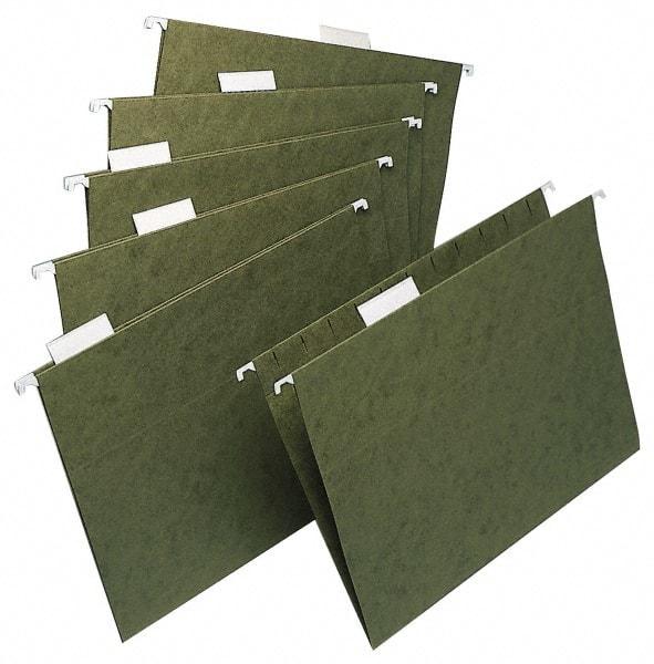 UNIVERSAL - 10 x 15", Legal, Green, Hanging File Folder - 1/3 Tab Cut Location - Industrial Tool & Supply