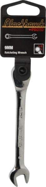 Blackhawk by Proto - 9mm 12 Point Combination Wrench - 4-1/2" OAL, Steel, Chrome Finish - Industrial Tool & Supply