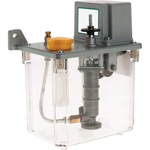 Trico - 2 L Reservoir Capacity, 15 cc Output per Cycle, 15 cc Output per Hour, Central Lubrication System Electric Pump - 0-60 min Interval Between Cycles, 165mm Wide x 255mm High, 110 Volt, Oil, 5/16-24 Outlet Thread - Industrial Tool & Supply