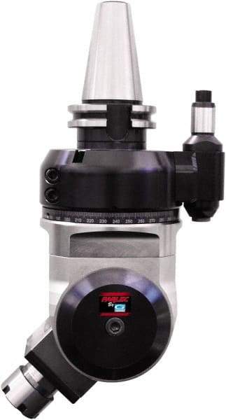 Parlec - Right Angle Milling Head - CAT40 Spindle Taper, Compatible with CNC Machine, Includes Grease, Instructions, Stop Block and Wrenches - Industrial Tool & Supply
