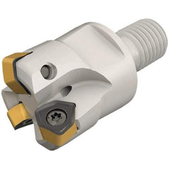 Iscar - 25mm Cut Diam, 0.039" Max Depth, M12 Modular Connection Indexable High-Feed End Mill - Screw Holding Method, H600 WXCU 05 Insert, FF EWX-M-05 Toolholder, Through Coolant - Industrial Tool & Supply