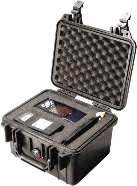 Pelican Products, Inc. - 9-11/16" Wide x 6-7/8" High, Clamshell Hard Case - Black, Polypropylene - Industrial Tool & Supply