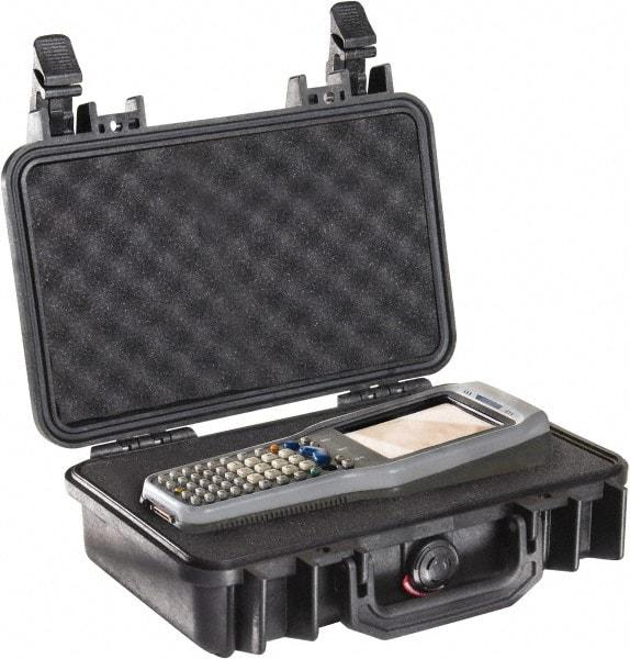 Pelican Products, Inc. - 8-11/32" Wide x 3-25/32" High, Clamshell Hard Case - Black, Polypropylene - Industrial Tool & Supply