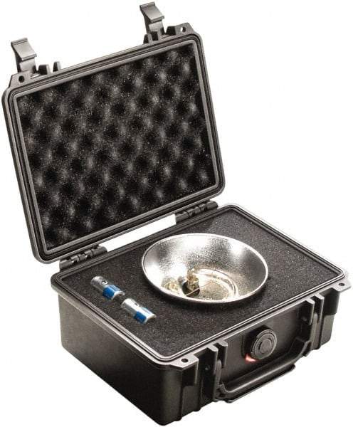 Pelican Products, Inc. - 7-51/64" Wide x 4-19/64" High, Clamshell Hard Case - Black, Polypropylene - Industrial Tool & Supply