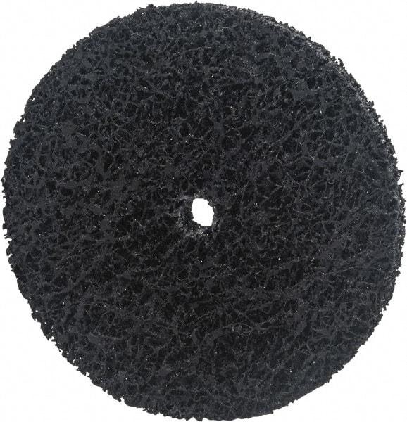 Norton - 6" Extra Coarse Grade Silicon Carbide Deburring Disc - 1/4" Center Hole, Arbor Connection, Black, 8,000 Max RPM - Industrial Tool & Supply
