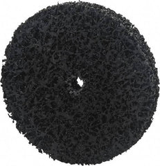 Norton - 3" Extra Coarse Grade Silicon Carbide Deburring Disc - 1/4" Center Hole, Arbor Connection, Black, 12,000 Max RPM - Industrial Tool & Supply