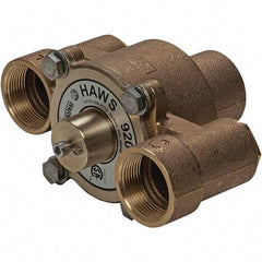 Haws - 1-1/4" Inlet, 7-5/8" Long x 3-1/2" Wide x 5-3/8" High, Brass Plumbed Wash Station Tempering Valve - Compatible with Combination Drench Shower & Eye/Face Wash Stations - Industrial Tool & Supply