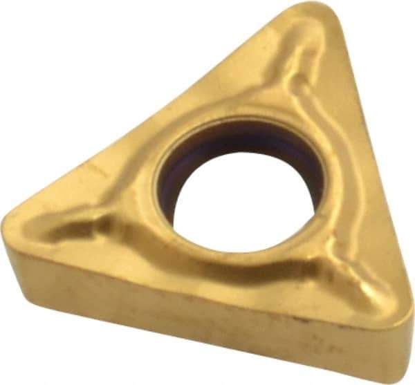 Seco - TCMT21.52 F1 Grade CP500 Carbide Turning Insert - TiAlN/TiN Finish, 60° Triangle, 1/4" Inscr Circle, 3/32" Thick, 1/32" Corner Radius - Industrial Tool & Supply