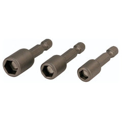 Nut Setter 3 Piece Set 1/4, 5/16, 3/8 × 2.1″ OAL on 1/4″ Hex Drive - Industrial Tool & Supply