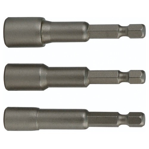 Nut Setter Magnetic 3 Piece Set 1/4, 5/16 & 3/8 × 4″ OAL on 1/4″ Hex Drive - Industrial Tool & Supply