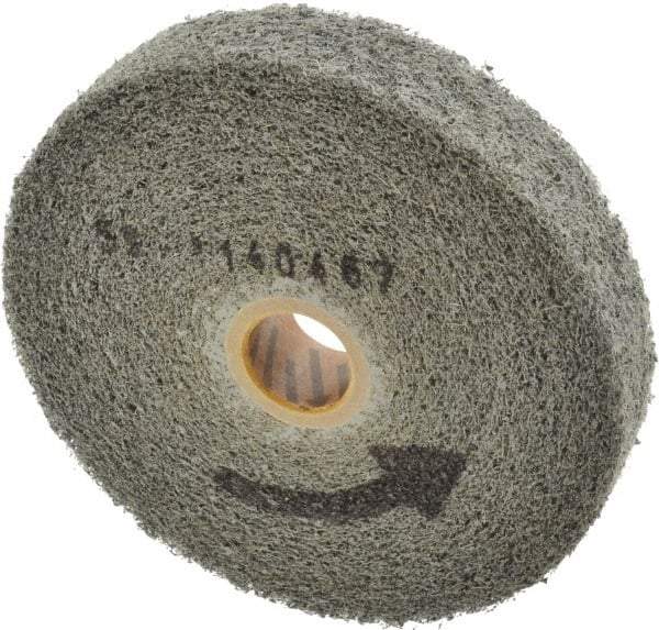 Norton - 6" Diam, 1" Face Width, 1" Center Hole, Medium Grade, Silicon Carbide Deburring Wheel - Convolute, Medium Density 4 Grade, 3,000 RPM - Industrial Tool & Supply