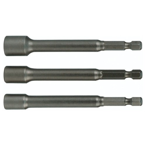Nut Setter Magnetic 3 Piece Set 1/4, 5/16 & 3/8 × 6″ OAL on 1/4″ Hex Drive - Industrial Tool & Supply