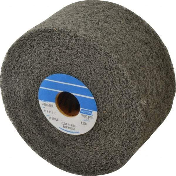 Norton - 6" Diam, 3" Face Width, 1" Center Hole, Medium Grade, Silicon Carbide Deburring Wheel - Convolute, Medium Density 4 Grade, 3,000 RPM - Industrial Tool & Supply