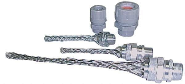 Woodhead Electrical - Liquidtight, Elbow Strain Relief Cord Grip - 1/2 NPT Thread, 2-5/8" Long, Iron & Zinc-plated Steel - Industrial Tool & Supply