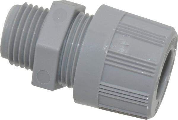 Woodhead Electrical - 3.18 to 4.749mm Capacity, Liquidtight, Straight Strain Relief Cord Grip - 1/2 NPT Thread, Nylon - Industrial Tool & Supply