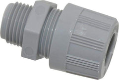 Woodhead Electrical - 3.18 to 4.749mm Capacity, Liquidtight, Straight Strain Relief Cord Grip - 1/2 NPT Thread, Nylon - Industrial Tool & Supply