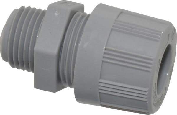 Woodhead Electrical - 6.35 to 7.93mm Capacity, Liquidtight, Straight Strain Relief Cord Grip - 1/2 NPT Thread, Nylon - Industrial Tool & Supply